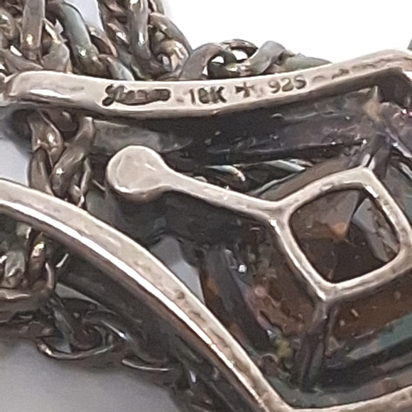 * Lorenzo 925 Sterling Silver & 18k Gold Citrine Stone Necklace - Picture 6 of 7